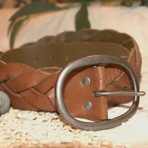 AMERICAN EAGLE Outfitters Boho Brown Woven Genuine Leather Belt S